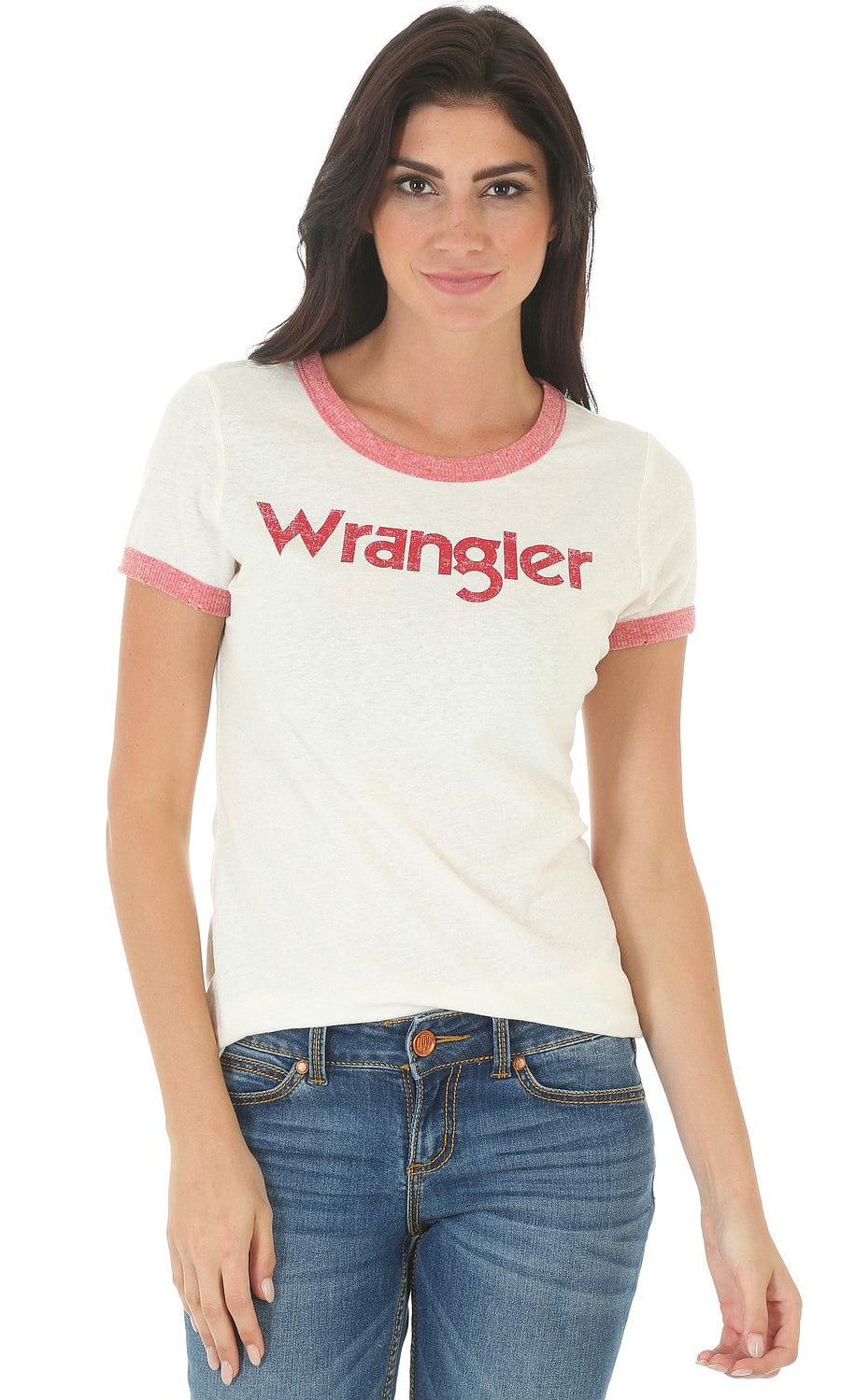 Wrangler - Wrangler Women's White And Ringer T-Shirt - Lwk450w ...