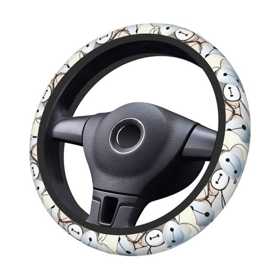 Big-Hero-6-Baymax Steering Wheel Cover Elastic Stretch Breathable Vehicle Steering Wheel Protector Car Interior Accessories