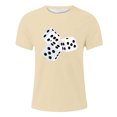 thumbnail image 1 of Huesdet T-Shirts pour Hommes en Tricot à Manches Courtes Col Ras du Cou Chandail Décontracté Texturé T-Shirts (Beige, G), 1 of 6