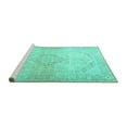 thumbnail image 2 of Ahgly Company Machine Washable Indoor Square Persian Turquoise Blue Traditional Area Rugs, 7' Square, 2 of 4