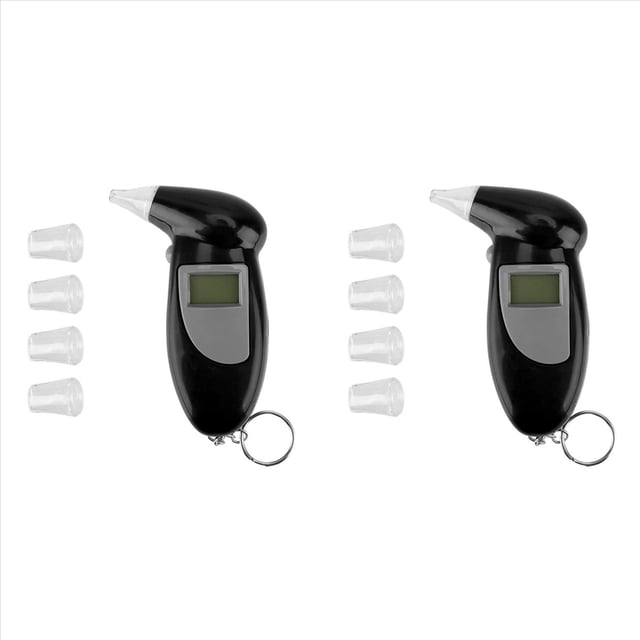 2X Probador de Alcohol en el Aliento Portátil para Coche, Alcoholímetro Portátil, Herramientas de Prueba de Alcohol Alcotest, Retroiluminación, Medidor DUI Digital