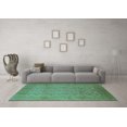 thumbnail image 3 of Ahgly Company Machine Washable Indoor Square Oriental Turquoise Blue Industrial Area Rugs, 3' Square, 3 of 4
