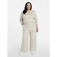 thumbnail image 2 of Time and Tru Women's and Women's Plus V-Neck Sweatshirt and Pants Set, 2-Piece, Sizes XS-4X, 2 of 5
