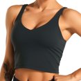 thumbnail image 2 of khonts,Women's Sports Bras Longline Padded Crop Tank Tops Yoga Bras Workout Fitness Tops Grey XL, 2 of 2