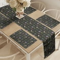 thumbnail image 2 of Ambesonne Floral Table Runner & Placemats, Spring Themed Vintage Herbs, Placemat 4 pcs + Runner 14"x72", Dark Taupe and Multicolor, 2 of 2
