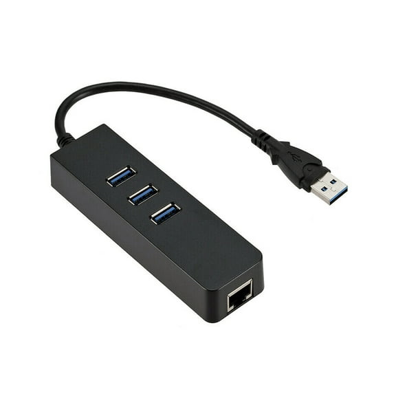 3-Port USB 3.0 Hub With 1Gbps USB Ethernet Port Adapter