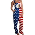 thumbnail image 3 of Youweixiong Matching Couple Jumpsuit Mens Womens 4th of July American Flag Overalls Baggy Bib Romper Shorts with Pockets, 3 of 6