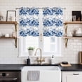 thumbnail image 2 of Blue Floral Kitchen Curtains Window Panels, Vintage Farmhouse Garden Flower Leaves Insulated Window Treatment Curtain, Grommet Curtains for Bedroom/Living Room/Bathroom, 2 Piece 27.5"Wx39"L, 2 of 8