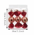 thumbnail image 3 of Fmbmuo Candy Shaped Christmas Hanging Ornaments Set Striped Glitter Xmas Tree Pendants Box Packed Festive Hanging Decor for Holiday Party,Red, 3 of 5