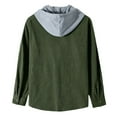 thumbnail image 4 of Mens Hoodie Fall Sweatshirt Thickened Solid Colour Textured Fashion Mens Clothing,Green,M, 4 of 4