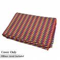 thumbnail image 5 of Groovy Floor Pillow Lounger Cover, Rainbow Zig Zag Vertical Chevron Pattern Geometric Striped Repeat Vibrant Colors, Nap Mat Printed Fabric Case for 5 Pillows, 88" x 27", Multicolor, by Ambesonne, 5 of 5