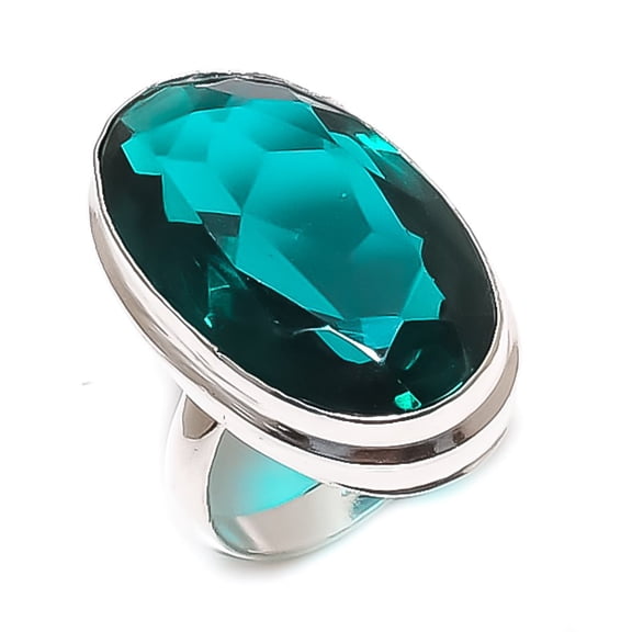 Natural Indicolite Tourmaline 925 Sterling Silver Jewelry Ring Size 6.5