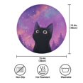 thumbnail image 3 of 15.4" Round Placemat Set of 1 Polyester Fabric Place Mats Non-Slip Dining Kitchen Table Mats for Kitchen Party Decor Purple Sky and Black Cat, 3 of 5