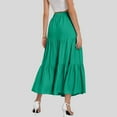 thumbnail image 4 of Zshosam Womens Midi Length Skirt Casual Flowy A Line Skirts with Pockets(Green,S), 4 of 6