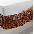 thumbnail image 2 of Asian Bed Skirt, Ethnic Floral Theme Oriental Paisley Patterns with Plants Motif in Warm Tones, Elastic Bedskirt Dust Ruffle Wrap Around for Bedding Decor, 4 Sizes, Multicolor, by Ambesonne, 2 of 2