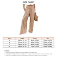 thumbnail image 5 of Pantalones de pierna ancha para mujer, pantalones elásticos de cintura alta, color puro, informales, para citas diarias, playa, marrón, M, 5 of 5