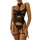 thumbnail image 2 of Conjuntos de lencería de encaje para mujer,Conjunto de lencería de encaje Ligueros push-up Ropa interior Conjuntos de ropa interior de encaje Lograr más, 2 of 7