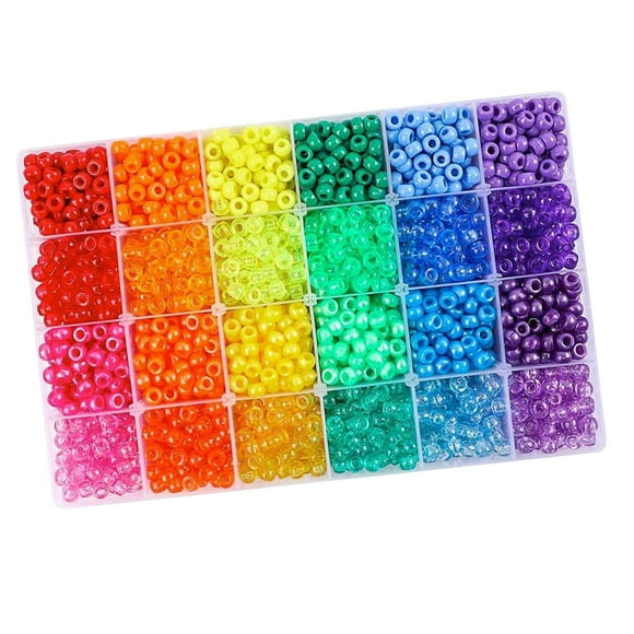 yuksok 2880 Pcs Perles de Rocaille de Poney avec Cordons Élastiques pour Bricolage Bracelets Collier Bijoux