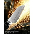 thumbnail image 4 of FOHERE 14 Pcs Knife Set with Self-sharpening Technology, Waved Texture Kitchen Knives, Stainless Steel, 4 of 9