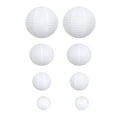 thumbnail image 3 of BalsaCircle 8 Pieces White 6" 8" 10" 14" Hanging Paper Lanterns Decorations Party Home Supplies, 3 of 6