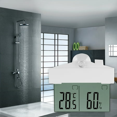 Window Thermometer LCD Digital Indoor/outdoor Weather Station Clock Thermometer Humidity Window Hanging Home Room Office ()