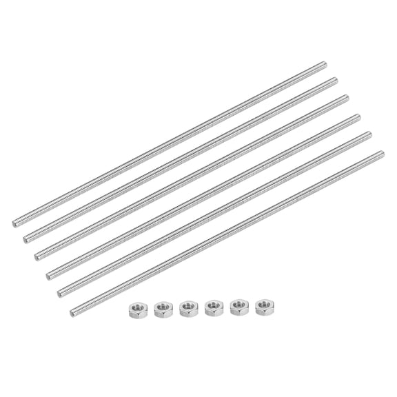 Fully Threaded Rod M4 x 100mm 0.7mm Pitch 304 Stainless Steel Right Hands 6pcs
