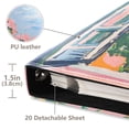 thumbnail image 3 of FORMRS 3 Ring Photo Album 4"x6" Self Adhesive Large Capacity PU Leather Cover, Floral Seaside, 3 of 8
