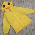 thumbnail image 3 of Lindo Pato de Dibujos Animados Abrigo Impermeable Con Capucha y Cremallera, Ropa Exterior Transpirable Y Agradable Para La Piel Para Bebés, Niños, Niñas, Otoño Verano, 3 of 7