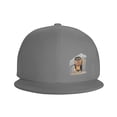 thumbnail image 3 of DouZhe Flat Brim Cap Snapback Hat, Big Head Caveman Prints Adjustable Gray Adult Baseball Cap, 3 of 6