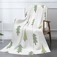 thumbnail image 3 of XMXT Throw Blanket, Cartoon Pine Trees Seamless Print Flannel Blanket for Bed Sofa, 50 x 70 inches, 3 of 9