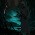 thumbnail image 3 of 5-14Y Boys Girls Halloween Costumes Kids Grim Reaper Costume Set Scary Ghost Cosplay Outfit Halloween Party Favors Gifts(Glowing Glasses Optional), 3 of 6