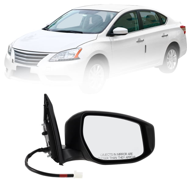 Reemplazo de espejo lateral derecho Unique Bargains para NISSAN SENTRA 2013-2015 No.963733TH3A Negro 5 Pines Ajuste de espejo eléctrico Plegado manual Cristal de espejo calefaccionado