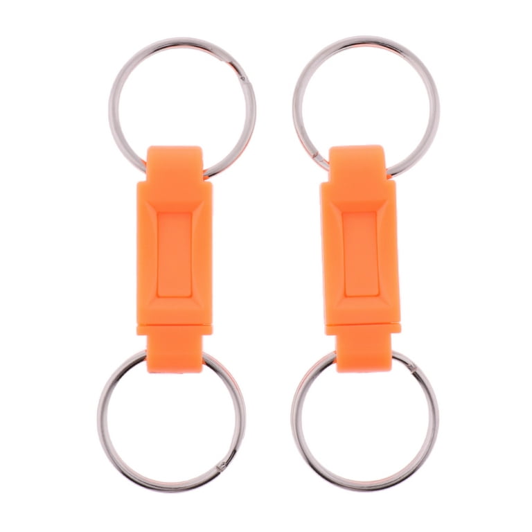 2x 2 Pack Heavy Duty Key Rings Keychains Dual Key Holder Detachable Key  Chain Pack of 2pcs