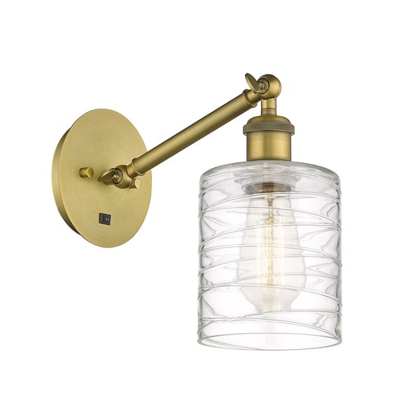 317-1W-BB-G1113-LED-Innovations Lighting-Caledonia - 1 Light Wall Sconce In Industrial Style-11.38 Inches Tall and 5.3 Inches Wide Brushed Brass Clear