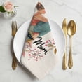 thumbnail image 2 of Mother's Day Cloth Napkins, Hug Love You Mom Pink Flowers Beige Washable and Reusable Dinner Napkins Set of 2, Table Napkin for Kitchen Party Birthday Wedding Hotel Housewarming 20"x20", 2 of 9