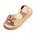 thumbnail image 2 of Samdudou Wedge Sandals for Women Open Toe Slingback Flatform Shoes Elegant Rhinestone Bowknot Embellished Slip On Casual Summer Beach Vacation Everyday Dressy Footwear, 2 of 9
