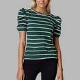 thumbnail image 2 of T-Shirts Décontractés à Manches Courtes pour Femmes, Col Rond, Blouses Rayées pour l'Été au Quotidien, 2 of 4