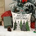 thumbnail image 3 of Christmas Pillow Cover 18X18 Inch Colorful Christmas Trees Snowflake Decoration Holiday Farmhouse Winter Pillow Case for Sofa Couch Decor（Green） AA316-18, 3 of 5