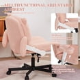 thumbnail image 5 of Criss Cross Legged Chair with Wheels and Flip-up Arms, Ergonomic Wide Seat Computer Desk Chair, Comfortable Home Office Computer Chair 300lbs, 5 of 9