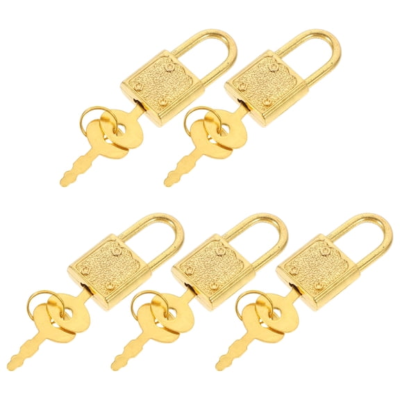 Toyvian Vintage Plastic Small Treasure Box Padlocks with Keys 5 Sets