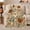 Harvest Daisies, variant on Printed Flannel Throw Blanket with Autumn Botanical Floral Living Room
