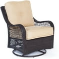 thumbnail image 6 of Hanover Orleans 4-Piece Woven Fire Pit Lounge Set with Faux-Stone Tile Top, 6 of 8