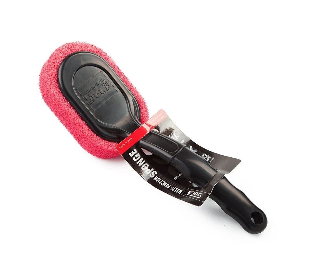 SGCB Pro Tire Shine Applicator Brush, Tire Dressing Applicator Sponge Brush Sandwich-Layer Compound Solution Saving Curved Handle Easy Grip Auto Detailing Brush Boat Wax Foam Applicator