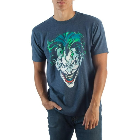 Batman Joker Face Navy Ht Tee Shirt T-Shirt-Medium