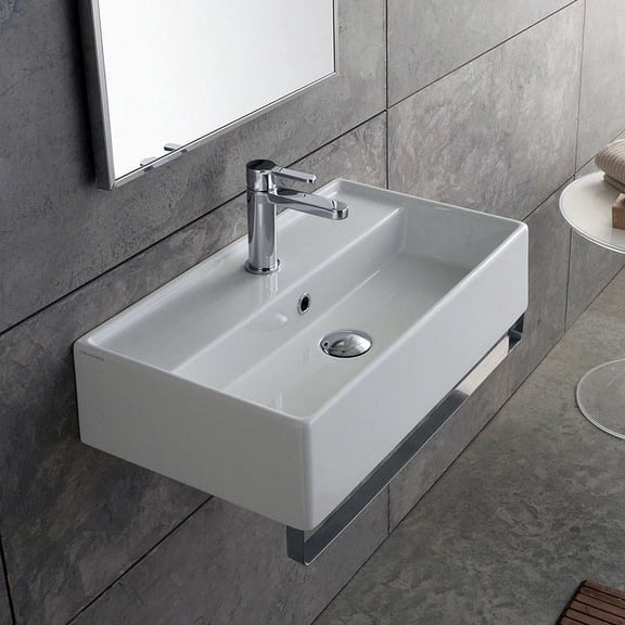 Nameeks Scarabeo 5002-TB-One Hole Scarabeo 23-3/5" Ceramic Wall Mount Bathroom Sink -