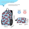 thumbnail image 2 of ALAZA Cartoon Fire Trucks School Backpack Lunch Box Set Student Bookbag, 2 of 7