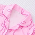 thumbnail image 5 of eczipvz Girls Pajamas Silk PJS Set Bow Satin Sleepwear Short Sleeve Jammies for Kids Button-Down Nightwear Red XL, 5 of 9