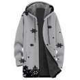 thumbnail image 5 of Womens Jacket Longline Jackets Christmas Print Winter Cozy Lined Full Zip Outerwear for Cold Weather Womens Winter Coat Grey L, 5 of 5