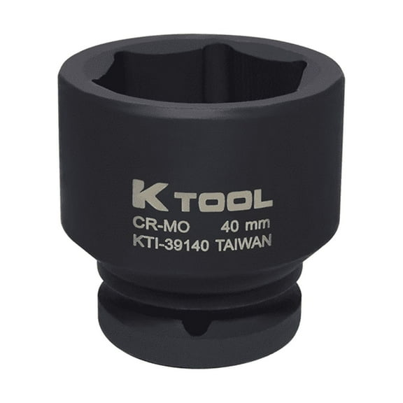 K-Tool 39140 40mm x 3/4" Drive 6pt Metric Standard Impact Socket