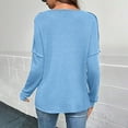 thumbnail image 2 of Maplenight Womens Lightweight T Shirts Waffle V Neck Button Long Sleeve Henley Tunic Tops Solid Loose Casual Pullover Blouses for Fall Winter, 2 of 8
